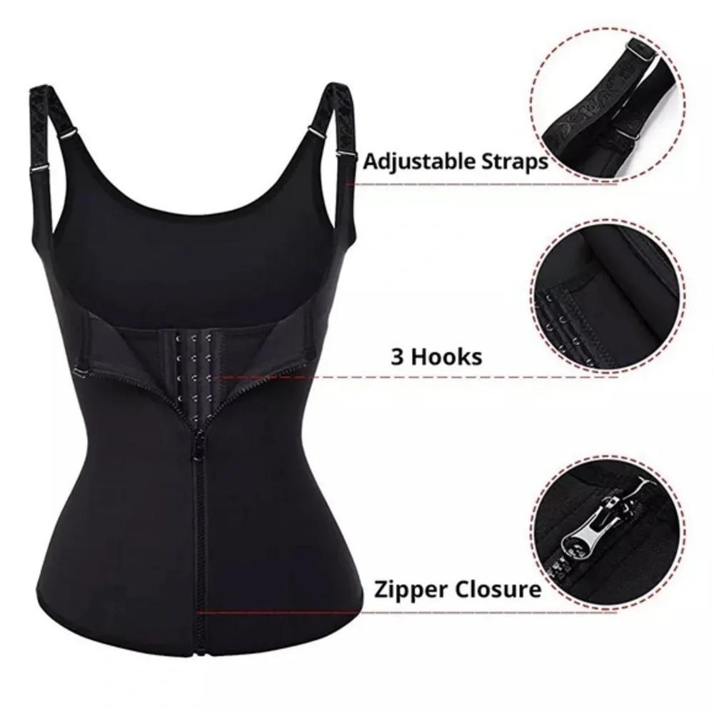 Body shaper waist trainer cincher vest black